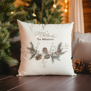 Cosy Festive Rustic Christmas Cushion