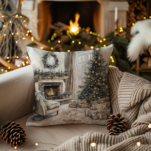 Cosy Festive Rustic Christmas Cushion