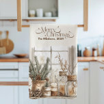 Cosy Festive Rustic Christmas Tea Towel<br><div class="desc">Bring holiday warmth to your kitchen with our Cosy Festive Rustic Christmas Kitchen Towel! Featuring a charming rustic design with festive accents, this towel is the perfect blend of style and practicality for the holiday season. Made from soft, absorbent fabric, it’s ideal for drying dishes, cleaning up spills, or simply...</div>