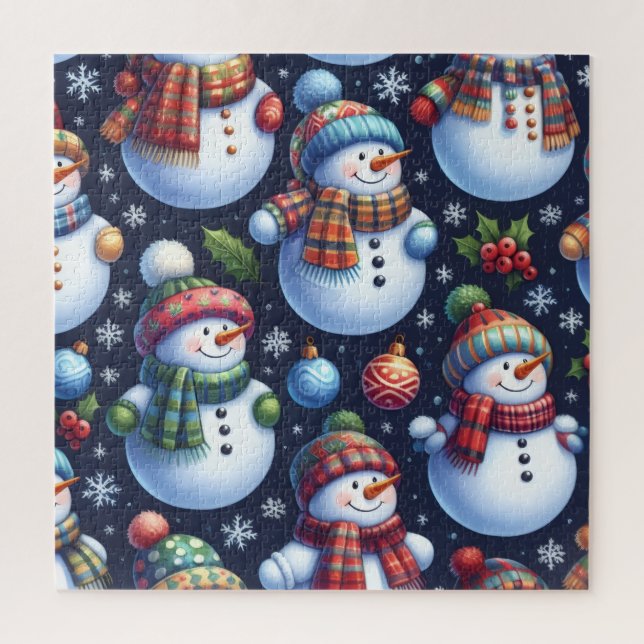 Cosy Festive Snowman Jigsaw Puzzle (Vertical)