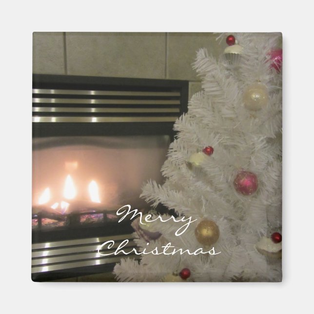 Cosy Fireplace and  Christmas Tree Magnet (Front)