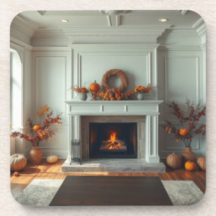 Cosy fireplace coaster