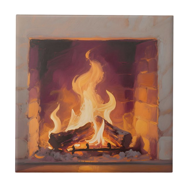 Cosy Fireplace Flames Tile (Front)