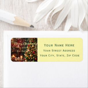 Cosy Fireside Christmas Custom Return Address
