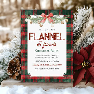 Cosy Flannel Friends Holiday Christmas Party  Invitation