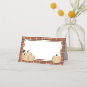 Cosy Flannel Friendsgiving Dinner Place Card
