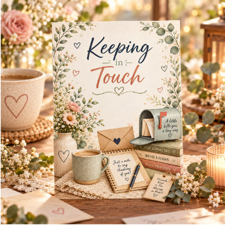 Cosy Floral Keeping in Touch Cottagecore Greeting Thank You Card