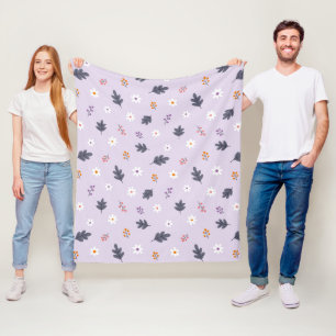 Cosy Floral Pattern Fleece Blanket