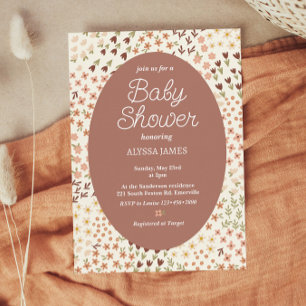 Cosy Flowers Baby Shower Invitation