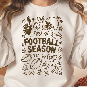 Cosy Football Season Doodle Collage Game Day Fall Sweatshirt