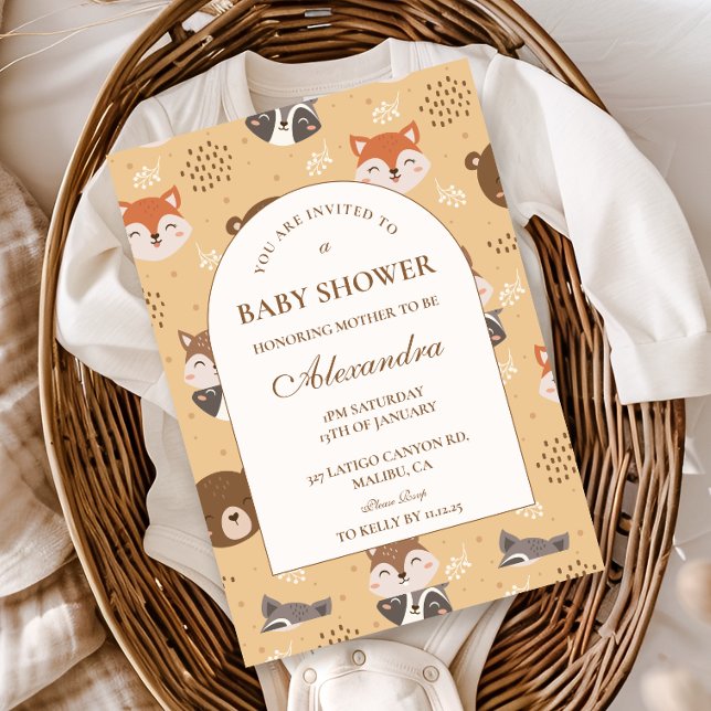 Cosy Forest Animals Baby Shower Invitation (Creator Uploaded)