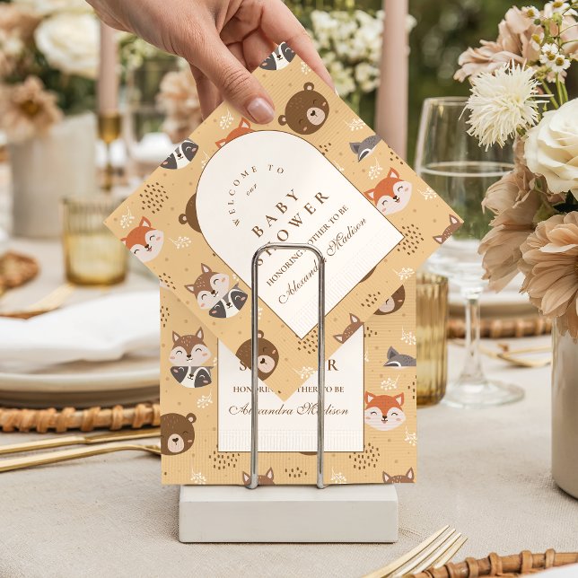 Cosy Forest Animals Baby Shower Napkin (Creator Uploaded)