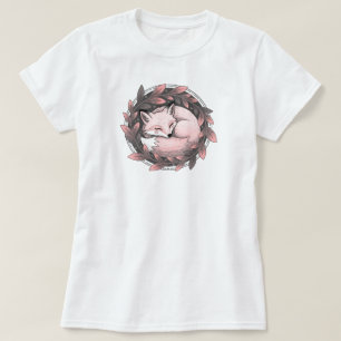 Cosy Fox in Autumn Leaves WHITE ONLY T-Shirt