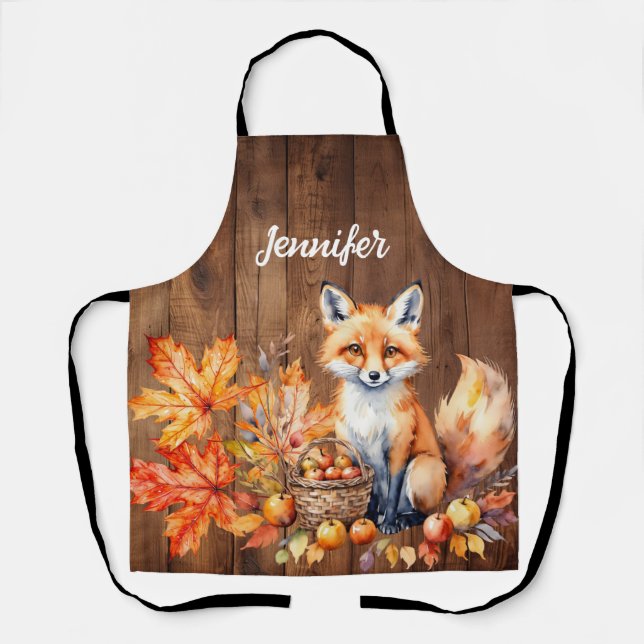 Cosy Fox Rustic Fall Apron (Front)