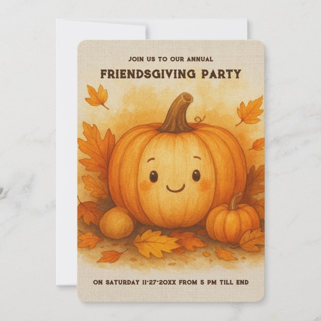 cosy friendsgiving vibes autumn pumpkin gathering (Front)