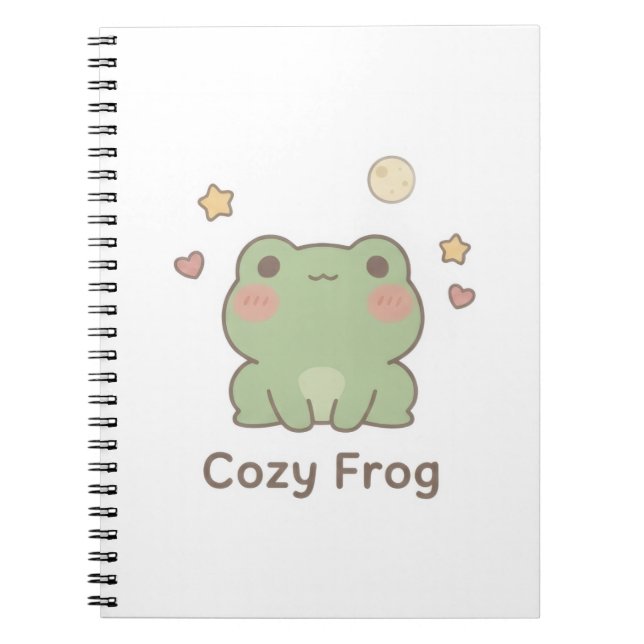 Cosy Frog Notebook | Cute Kawaii Journal (Front)