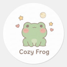 Cosy Frog Sticker | Cute Kawaii Pastel Frog