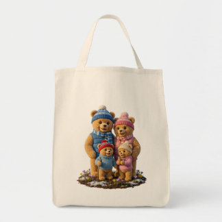Cosy Frosty Bear Family Tote Bag | Gift for Mum