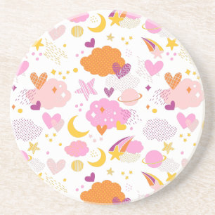 Cosy Galaxy- cosmos, moon, stars and hearts Throw  Coaster