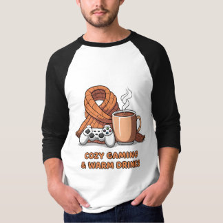 Cosy Gaming Warm Drinks Retro Gamer Autumn T-Shirt