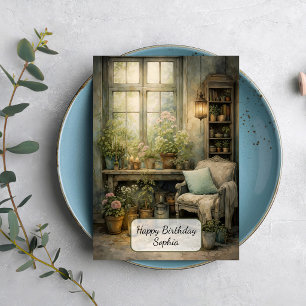 Cosy Garden Window Corner Card