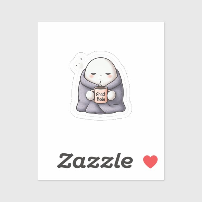  Cosy Ghost Mode Sticker – Cute Cartoon Ghost with (Sheet)