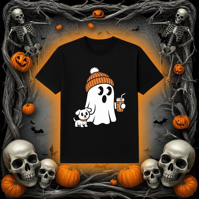Cosy Ghost & Puppy | Fall Beanie & Coffee T-Shirt (Creator Uploaded)