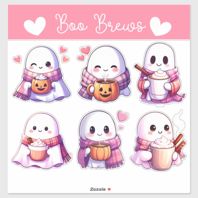 Cosy Ghosts with Autumn Mugs & Heartwarming Vibes (Sheet)