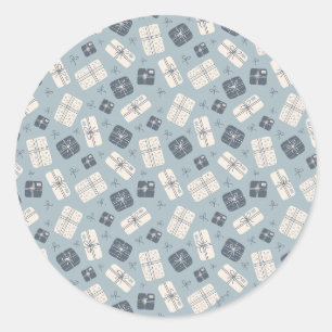 Cosy Gift Boxes Seamless Vector Pattern Classic Round Sticker