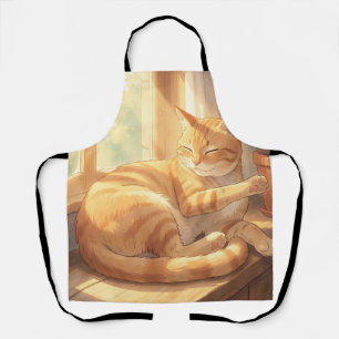 Cosy Ginger Tabby Cat Sunbathing Apron