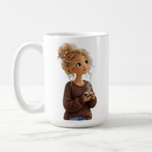Cosy Girl in Coffee Bean Sweater Mug