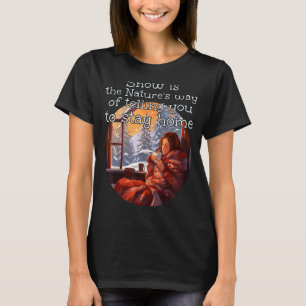 Cosy Girl with hot Drink with warm Blanket for Win T-Shirt