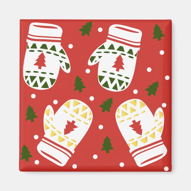 Cosy Gold Winter Gloves Magnet (Front)