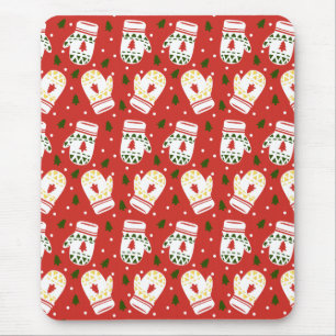 Cosy Gold Winter Gloves Mouse Mat