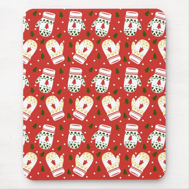 Cosy Gold Winter Gloves Mouse Mat (Front)