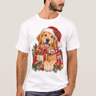 Cosy Golden Retriever Christmas T-Shirt