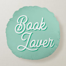 Cosy Green Book Lover Round Throw Pillow
