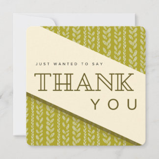 Cosy Green Sweater Pattern Thank You Card