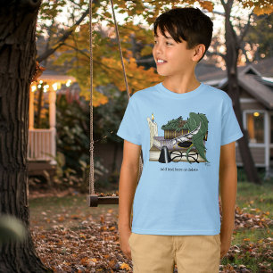 Cosy Green Whimsical Sleeping Dragon Book Lover T-Shirt