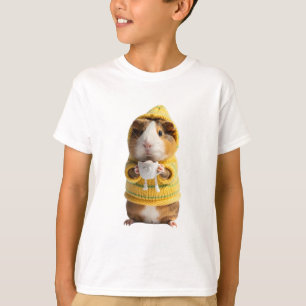Cosy Guinea Pig Holding Coffee Kids T-Shirt
