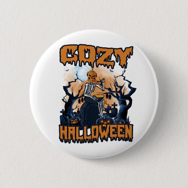 Cosy Halloween   6 Cm Round Badge (Front)