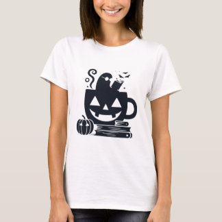Cosy Halloween Ghost Reading T-Shirt