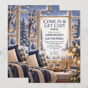 Cosy Hanukkah Gathering Winter Party Invitation