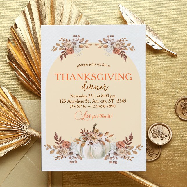 Cosy Harvest Autumn Gathering Pattern Invitation (Rustic Autumn Bliss Thanksgiving Dinner Invitation)