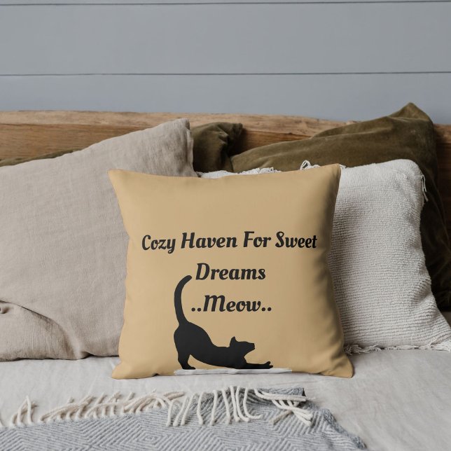 Cosy Haven For Sweet Dreams Moew Cute Funny Trendy Cushion (Creator Uploaded)