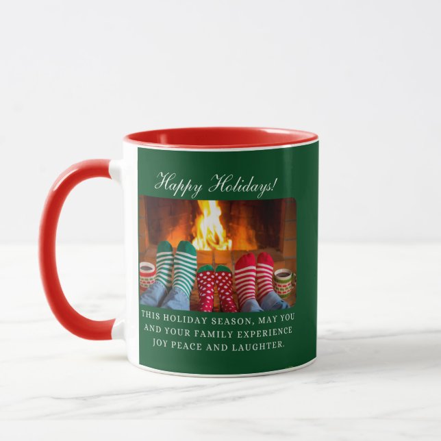 "Cosy Hearthside " Customisable Holiday Mug (Left)