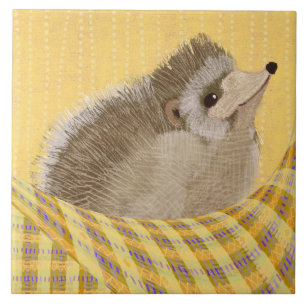 Cosy Hedgehog Ceramic Kitchen Tile