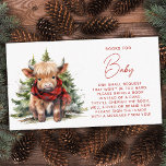 Cosy Highland Cow Farm Winter Books For Baby Enclosure Card<br><div class="desc">Looking for an adorable and cosy theme for your baby shower this holiday or winter season? Look no further than our rustic modern cow and highland calf invitations and party supplies! Featuring a charming highland baby cow dressed in a red plaid scarf and pine trees, this charming design is perfect...</div>