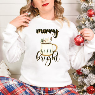 Cosy Holiday Mug Design with Christmas Trees Sweatshirt