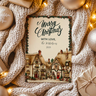 Cosy Holiday Village Christmas Card